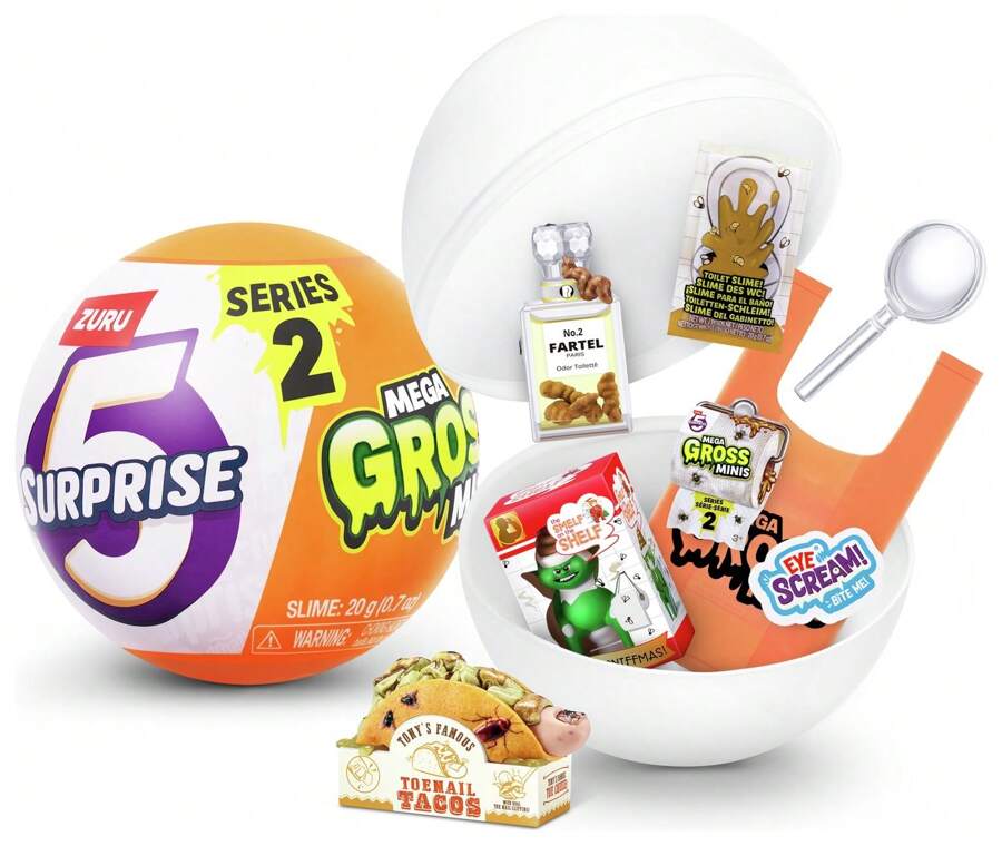 Spin Master Gioco festa 5 Sorprese Mini Brands Mega Gross Minis Serie 1 e 2 Set Mistero, Capsule Mistero Giocattoli Mini Gross a Sorpresa, Miniature Collezionabili, per Bambini, Adolescenti e Adulti