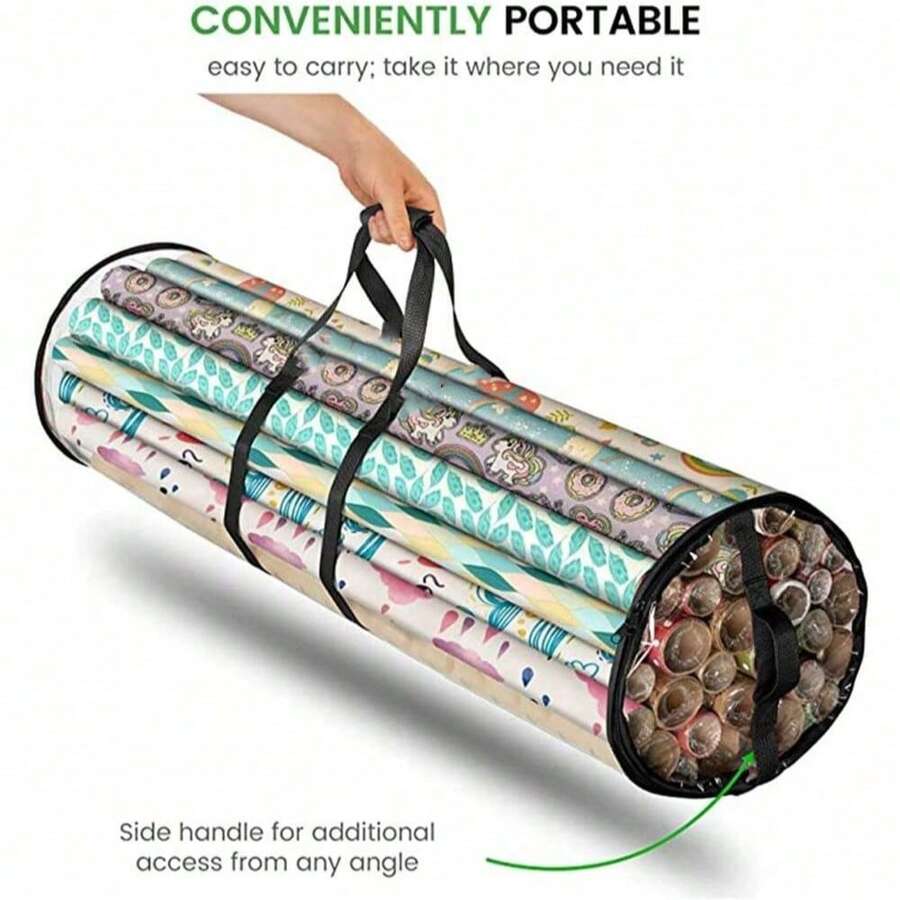 1 Borsa portaoggetti da regalo, busta di imballaggio in PVC, manico nero, contenitore tubolare facile da trasportare. Regali per la festa della mamma, damigelle, laurea, compleanni, matrimoni, Natale, borse portaoggetti trasparenti da regalo, buste di carta da imballaggio per le vacanze, borse da imballaggio regalo con cerniera
