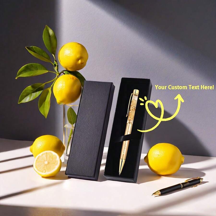 Caja de regalo con bolígrafo dorado personalizado y bolígrafo de metal con acabado en oro, bolígrafo de metal líquido con lámina de oro de alta gama, grabado personalizado, escritura suave, adecuado como regalo empresarial, regalo publicitario, regalo navideño, regalo de empresa, regalo escolar, material escolar, vuelta al cole.