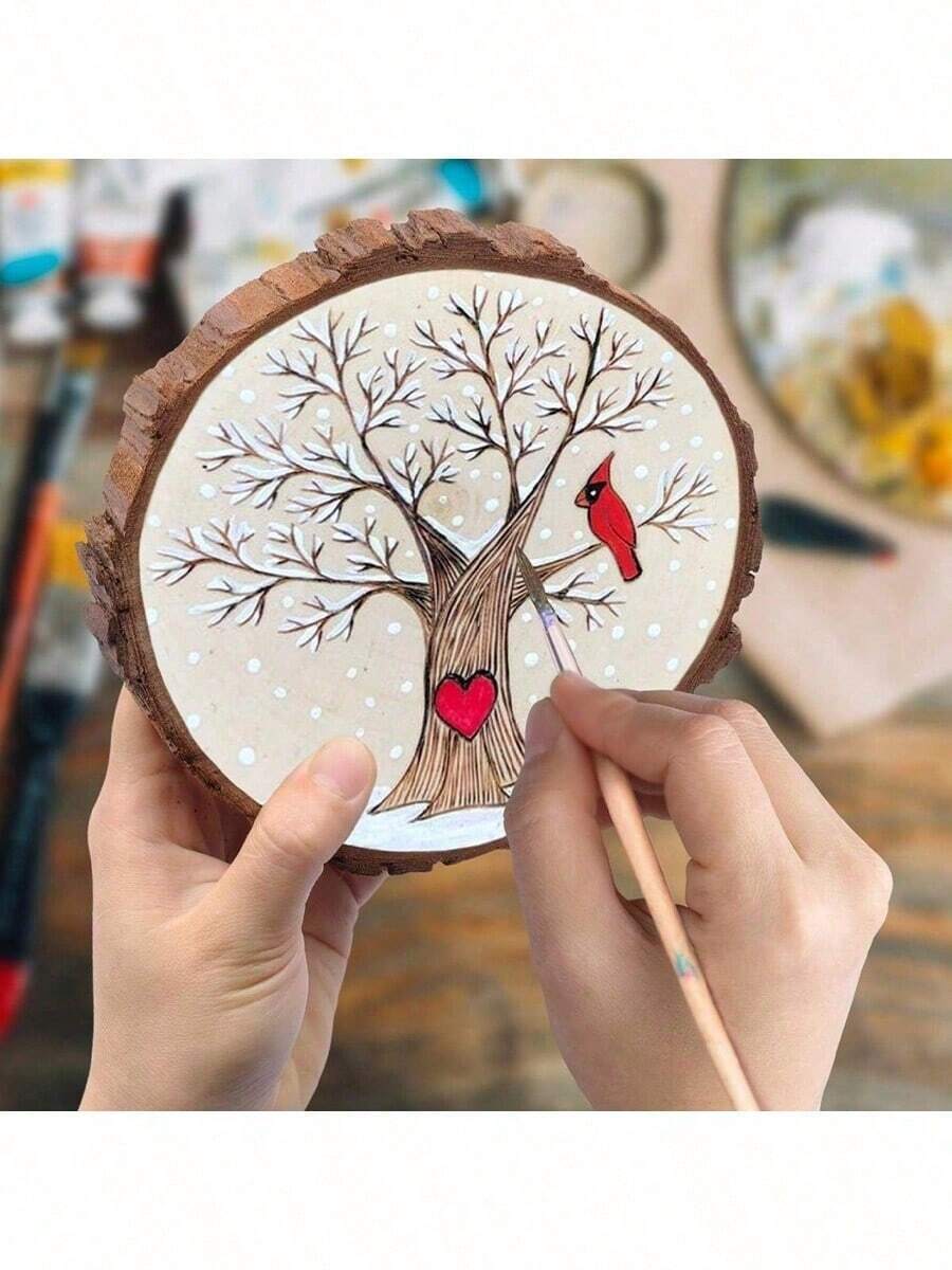 Small Wood Slices Creative Student Materials, Dry Tree Branches, Linden Wood, Decoration, Round Wood Slice, Polished Natural Wood Piece, Preschool Handcraft DIY Decor, Carving, Painting, Halloween, Christmas