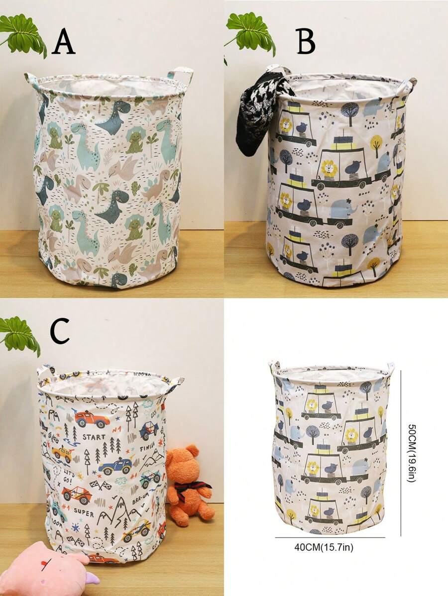Cartoon Dirty Clothes Basket Toy Storage Basket, Large Capacity Storage Bin For Miscellaneous Items, Big Size Cartoon Toy Storage Basket, Large Dirty Clothes Storage Bag