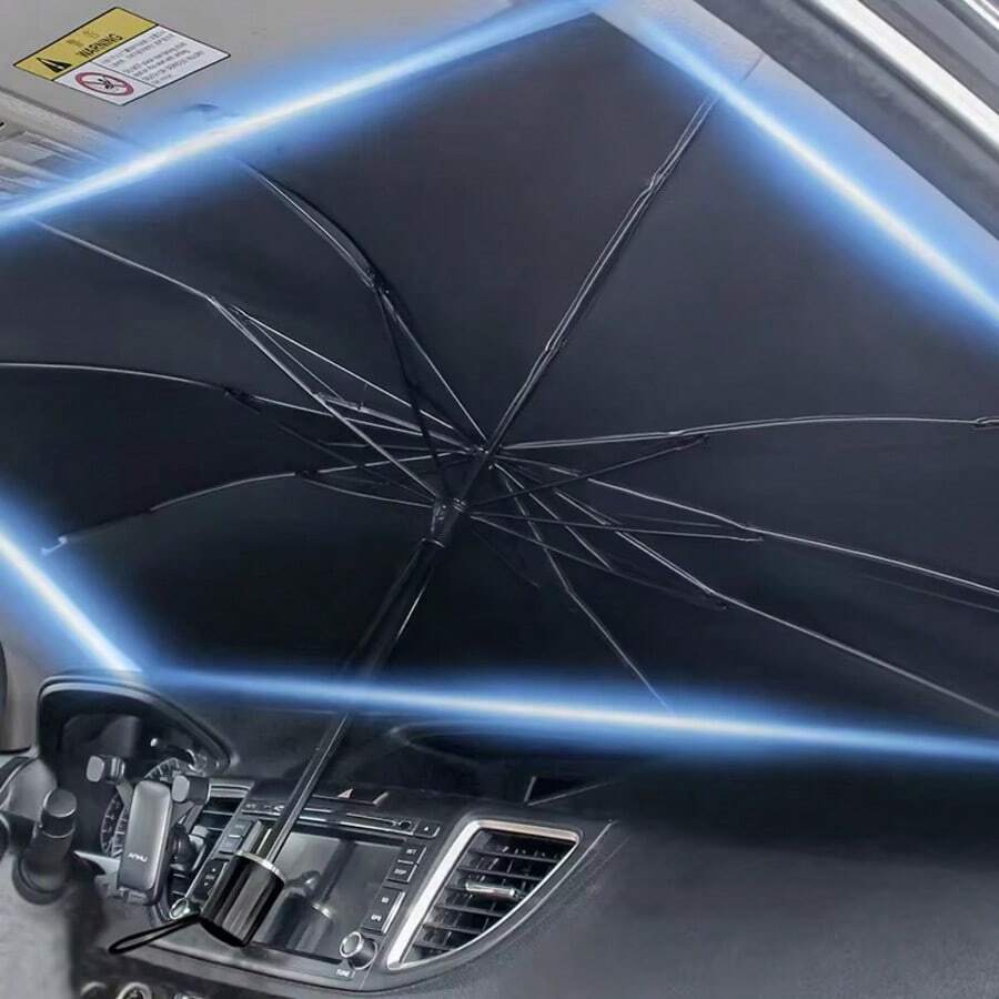 Parasol para coche, cortina de parasol tipo paraguas para coche, tablero protector de aislamiento térmico, tablero protector frontal para coche, tablero de estacionamiento para coche
