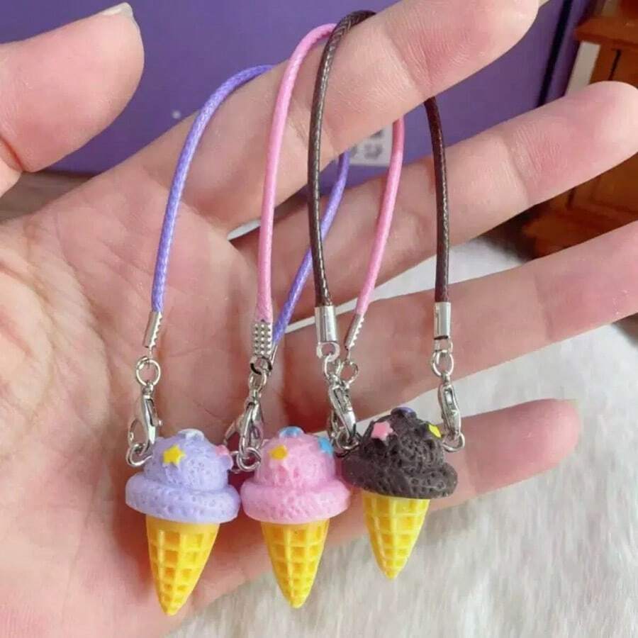 (Somente pingente) Novo pingente decorativo de mini sorvete Labubo de 17 cm de primeira, segunda e terceira geração, acessórios fofos para boneca Labubo, simulação de acessórios para sorvete DIY, atacado para Labubo