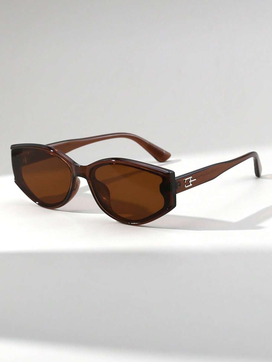1 pereche de ochelari de soare la modă cu lentile ochelari de soare vintage pentru femei, versatili pentru stilul stradal, ținute zilnice, plajă, petrecere, rezistenți la vânt