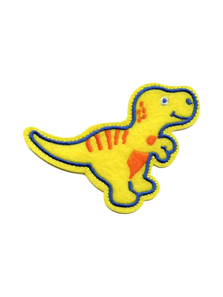 1 pieza Parche bordado de dinosaurio Estegosaurio lindo, bordado de tela de poliéster DIY, apropiado para ropa, prendas, calzado y accesorios, para todas las estaciones