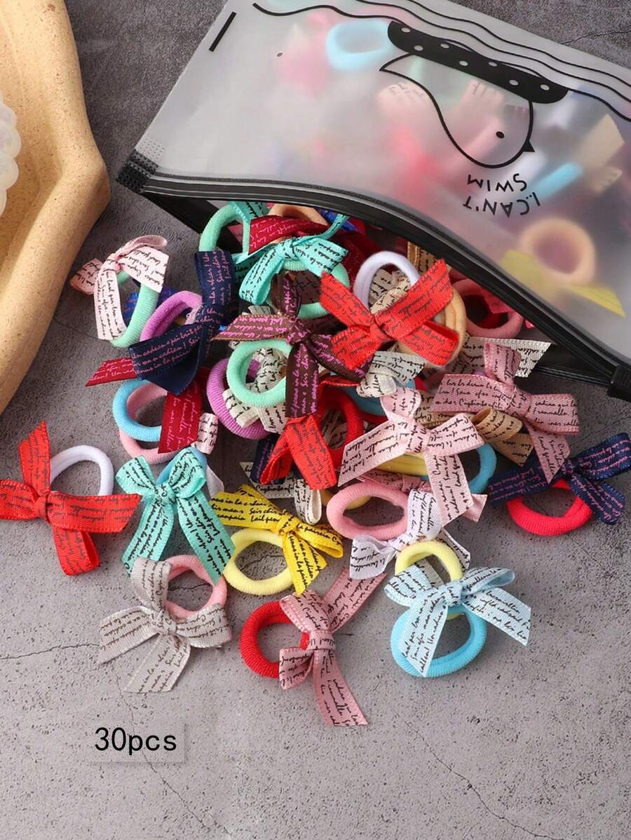 30er Set Schleifen-Haargummis, vielseitige und niedliche Haraccessoires für Pferdeschwanz & Dutt, Haargummis, Haraccessoires, Haargummibänder, Haargummis