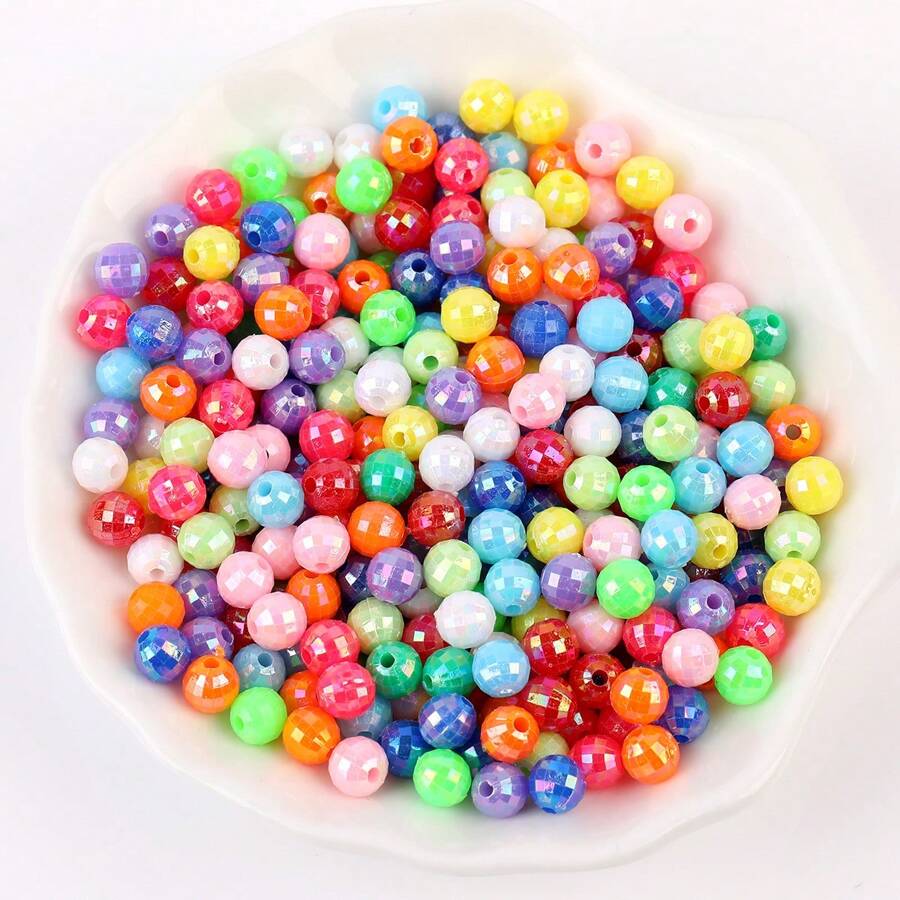 300 piezas/Paquete Cuentas de la Tierra de colores acrílicos DIY Cuentas sueltas Accesorios de joyería hechos a mano Pulsera collar