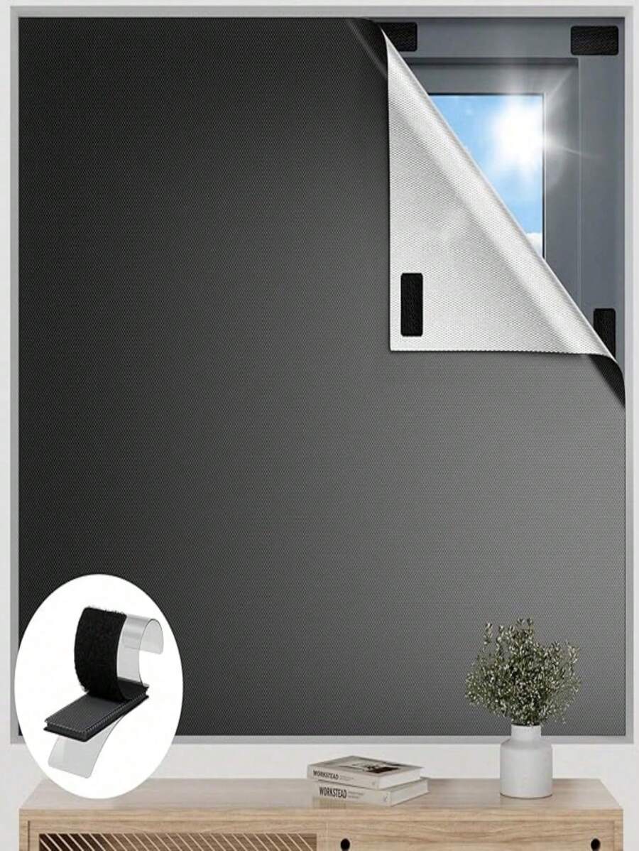 Rideau d'obscurité pour fenêtre de toit, rideau anti-UV, rideau d'obscurité temporaire, nouveau rideau d'obscurité à 100%, panneau d'obscurité totale, tissu d'obscurité portable, convient pour la chambre, la fenêtre de voiture, l'obscurité, installation simple, peut être coupé selon sa propre taille