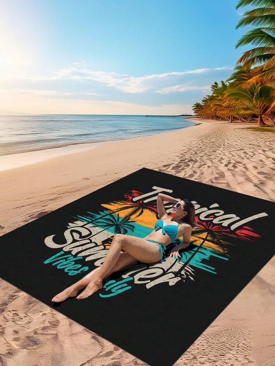 1 Stück neue wasserdichte und sandabweisende Picknickdecke/Strandtuch für Outdoor, modisches und frisches Muster, geeignet für Camping und Picknick
