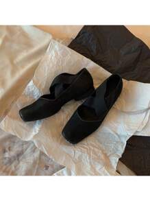 Black Suede/flat Bottom