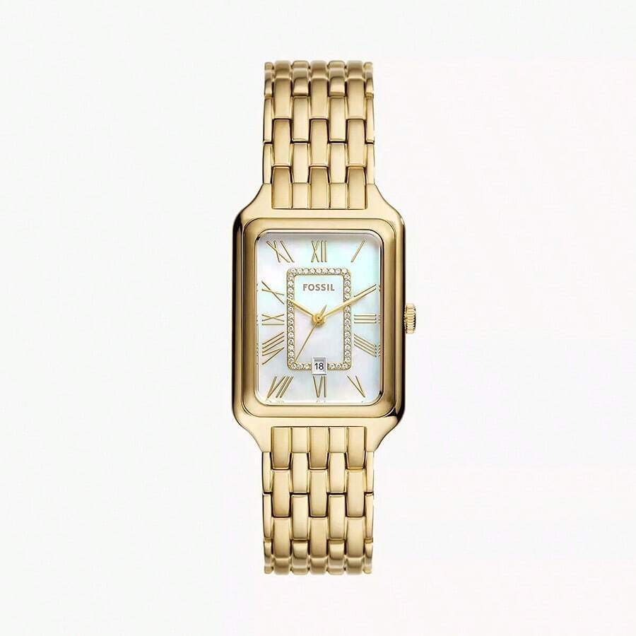 Fossil Fossil Women's Raquel Quartz Stainless Steel Three-Hand Watch Square Series Stainless Steel Case/Crystal Cover Diameter 26mm