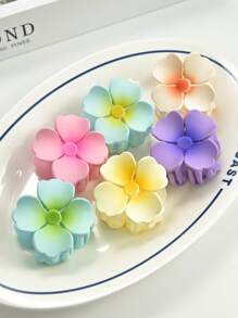 6pcs Candy Color Four Petal Flowers