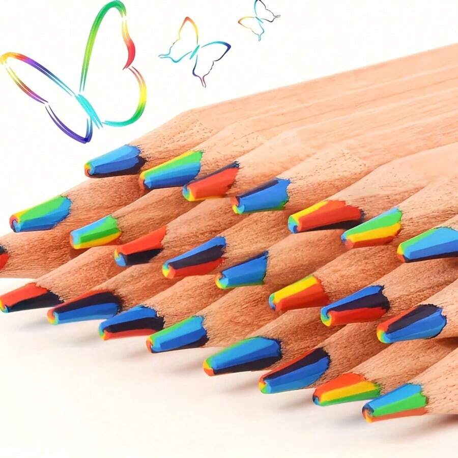 20 pezzi Penne arcobaleno a sette colori - per scopi artistici professionali - Penne colorate creative multicolore, cambio di colore sfumato, colori misti fai-da-te, strumenti per pittura artistica a mano, regalo per diario
