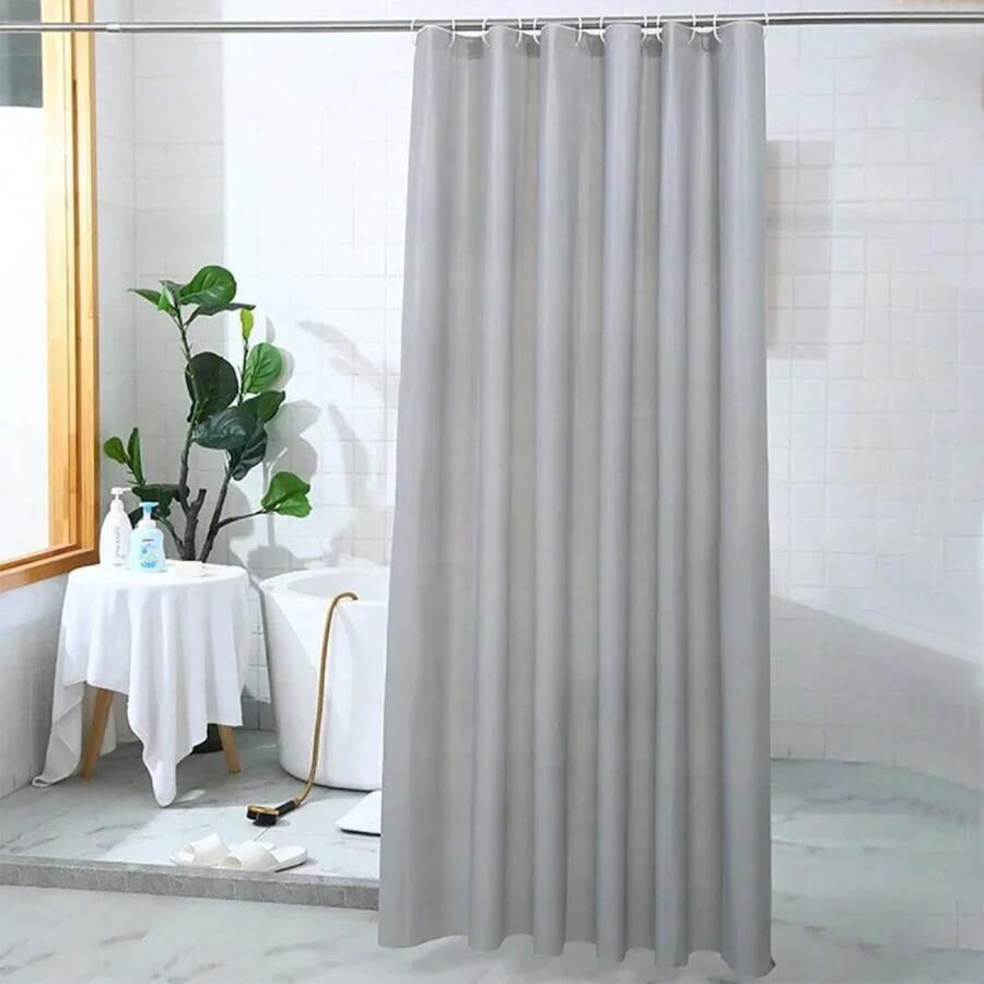 PEVA Waterproof Shower Curtain Mildew Bathroom Solid Curtain Wave Window Tulle Home Luxury With Hooks Heavy S Fold Wavy Shower