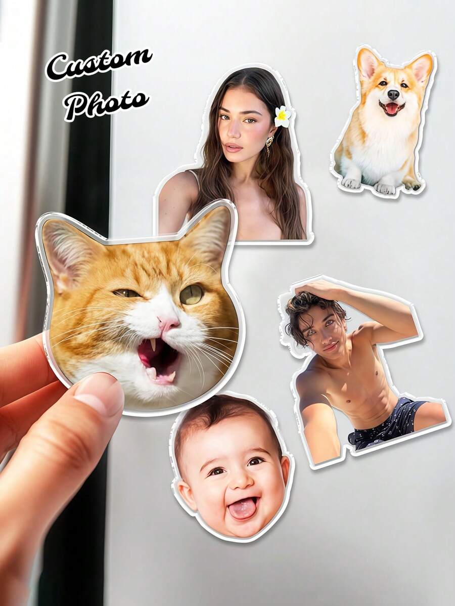 Custom Photo Fridge Magnets, Fridge Magnet Decorations With Photo Designs, Personalized Magnet Fridge Magnets, Photo Face Magnets, Custom Face Magnets, Funny Photo Magnets, Dog Photo Magnets, Photo Magnets, Home, Office, School, Car Decorations, Fashionable, Colorful, Cute, Simple, Kawaii, Unique Personalized Custom Gifts,