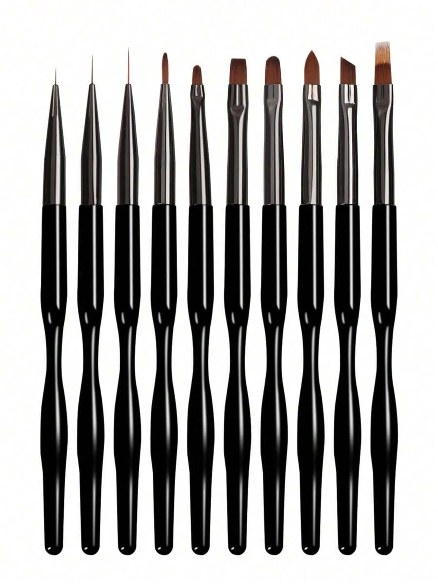10er Set Nail Art Pinsel, Nageldesign Werkzeuge Set inklusive Nagellackierpinsel und Nail Dotting Stifte für UV-Gel Nägel, zum Selbermachen zu Hause