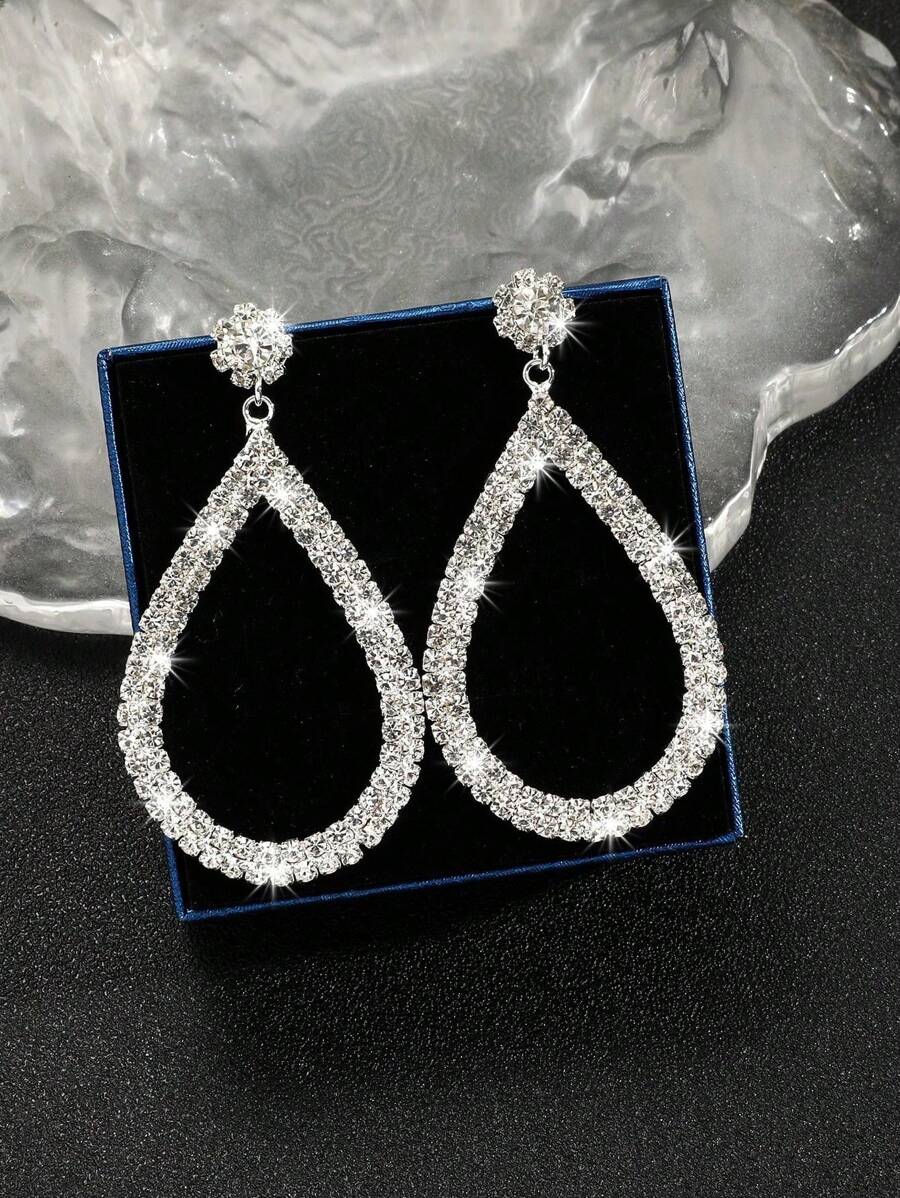 1 Pair Of Rhinestone Sunflower Droplet Pendant Earrings,Suitable For Giving Gifts To Parties, Parties, Festivals, And Other Parties