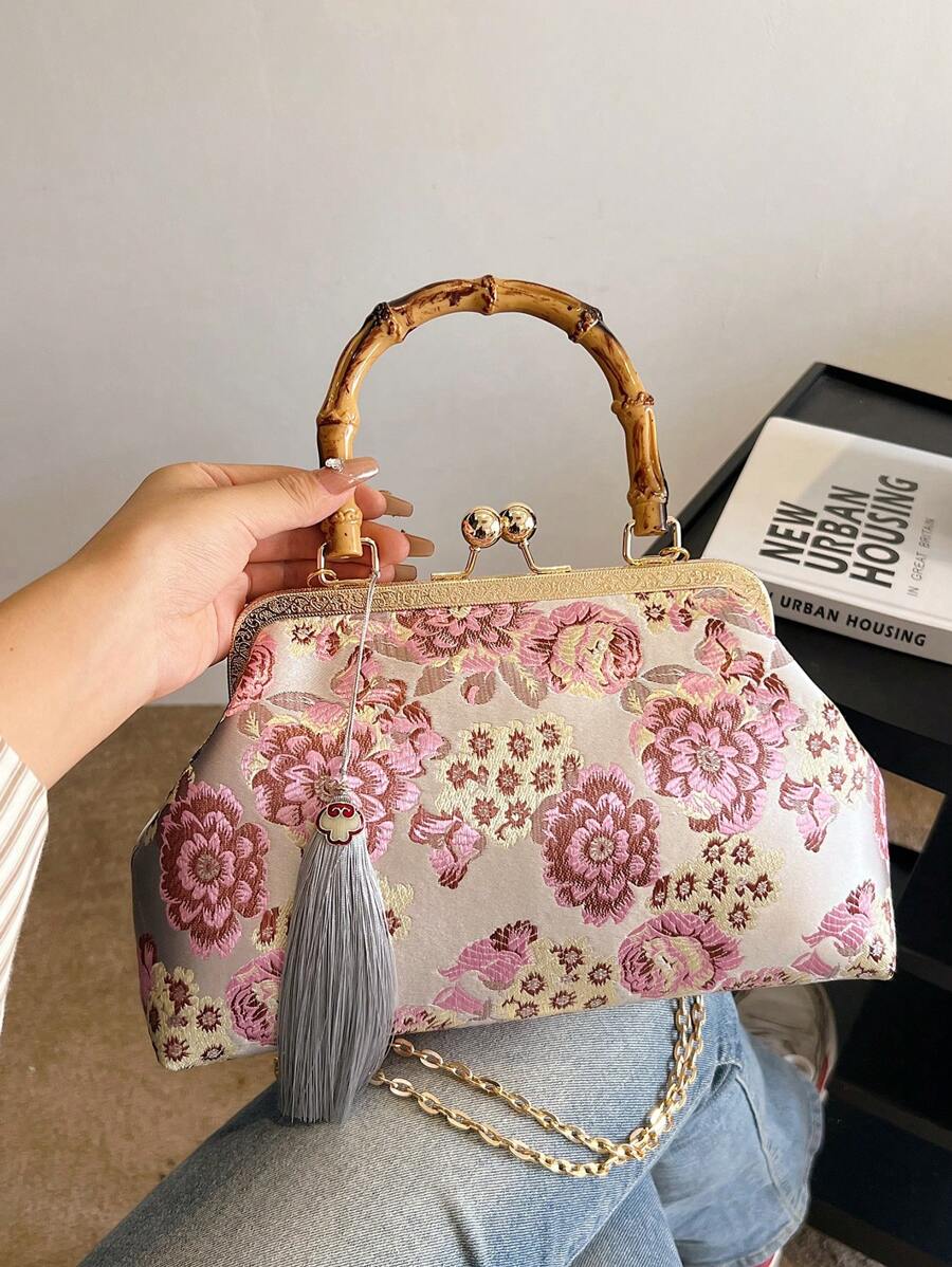 Bolso de mano estilo vintage de alta gama y exquisito para bodas, bolso de fiesta con correa de hombro de cadena metálica para mujeres