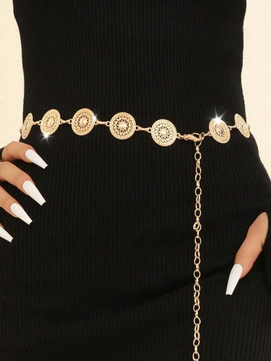 1 Stück Große Größen modische Taillen Kette, retro Boho Blumen Muster Taillengürtel, Dekoration für Kleider, Anzüge, Jeans, geeignet für täglichen Gebrauch, Partys, Urlaub, Geschenk für Freunde, Mutter, Freundin, Geburtstag, Valentinstag