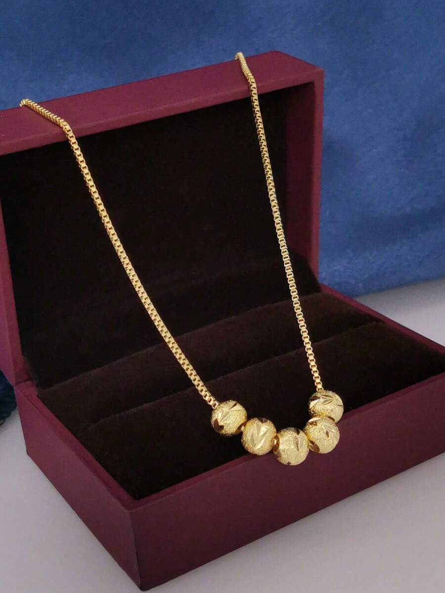 Collar de acero de titanio Wufu sin caja, cuentas de joyería de moda popular para damas, regalo de cumpleaños para la madre o la novia, cuenta con transferencia de joyas