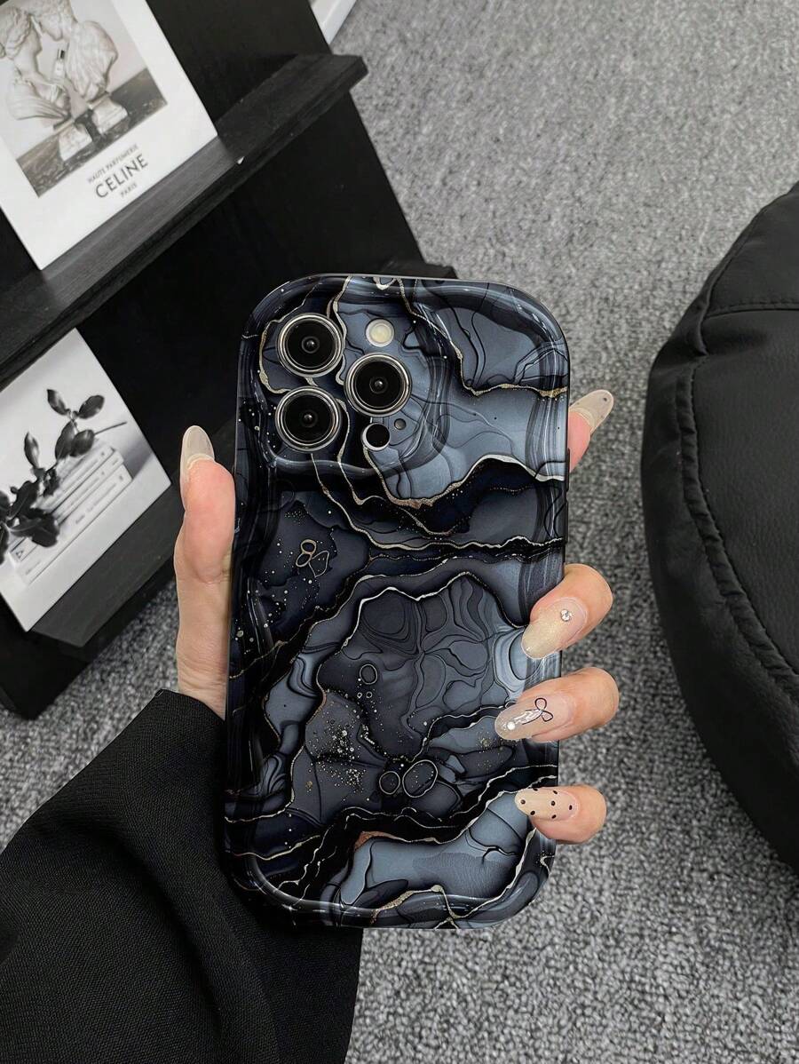 Funda protectora de teléfono gruesa y a prueba de golpes con diseño ondulado y efecto de pintura de mármol para 16/11/16 Pro/16 Plus/16 Pro Max/16e/15 Pro Max/13/14/12/XS/XR, 15 Pro Max, 12 Pro Max, 13 Pro Max, 14 Pro Max, 13, 11, 12p, 14 para mujeres, P11 carcasa blanda, P12 a prueba de golpes, XS, XR