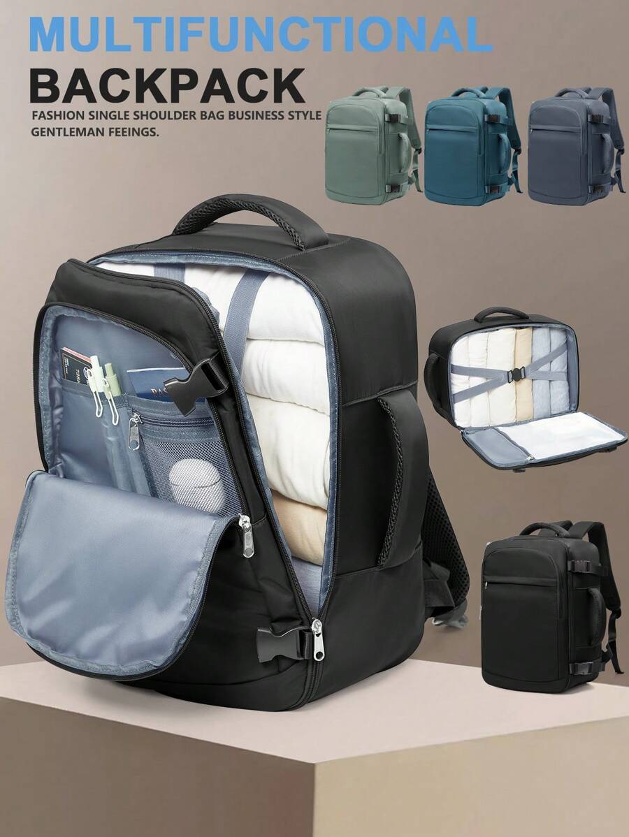 Zaini da viaggio approvati per i voli, in tessuto di nylon impermeabile ad alta capacità, zaini da trekking per computer per uomo e donna, regalo per mamma, papà, figlia, amico, accessori da viaggio unisex, zaini funzionali per business, ragazzi, computer, borse, design con cinghia per il bagaglio, per il ritorno a scuola, per il college, per il business, per l'all'aperto, per il freshman, per il sophomore, regalo per il fidanzato e il papà, zaini per cabina, bagaglio a mano