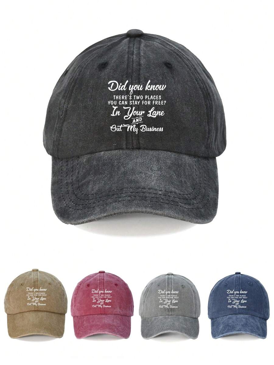 1pc "Did You Know" Printed Baseball Cap, Breathable Sunproof Fashion Unisex Hat, Suitable For Travel, Outdoor Sports
