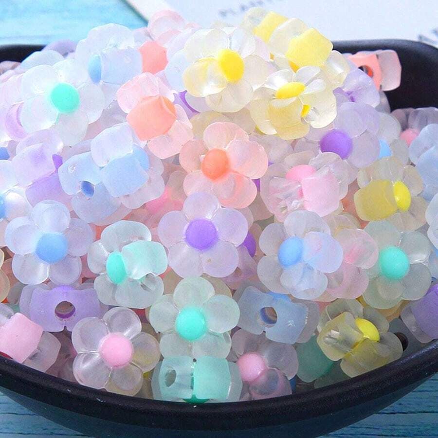 20 piezas de cuentas acrílicas de flor de 12mm de colores opacos variados, cuentas espaciadoras para hacer pulseras, pendientes, manualidades y scrapbooking
