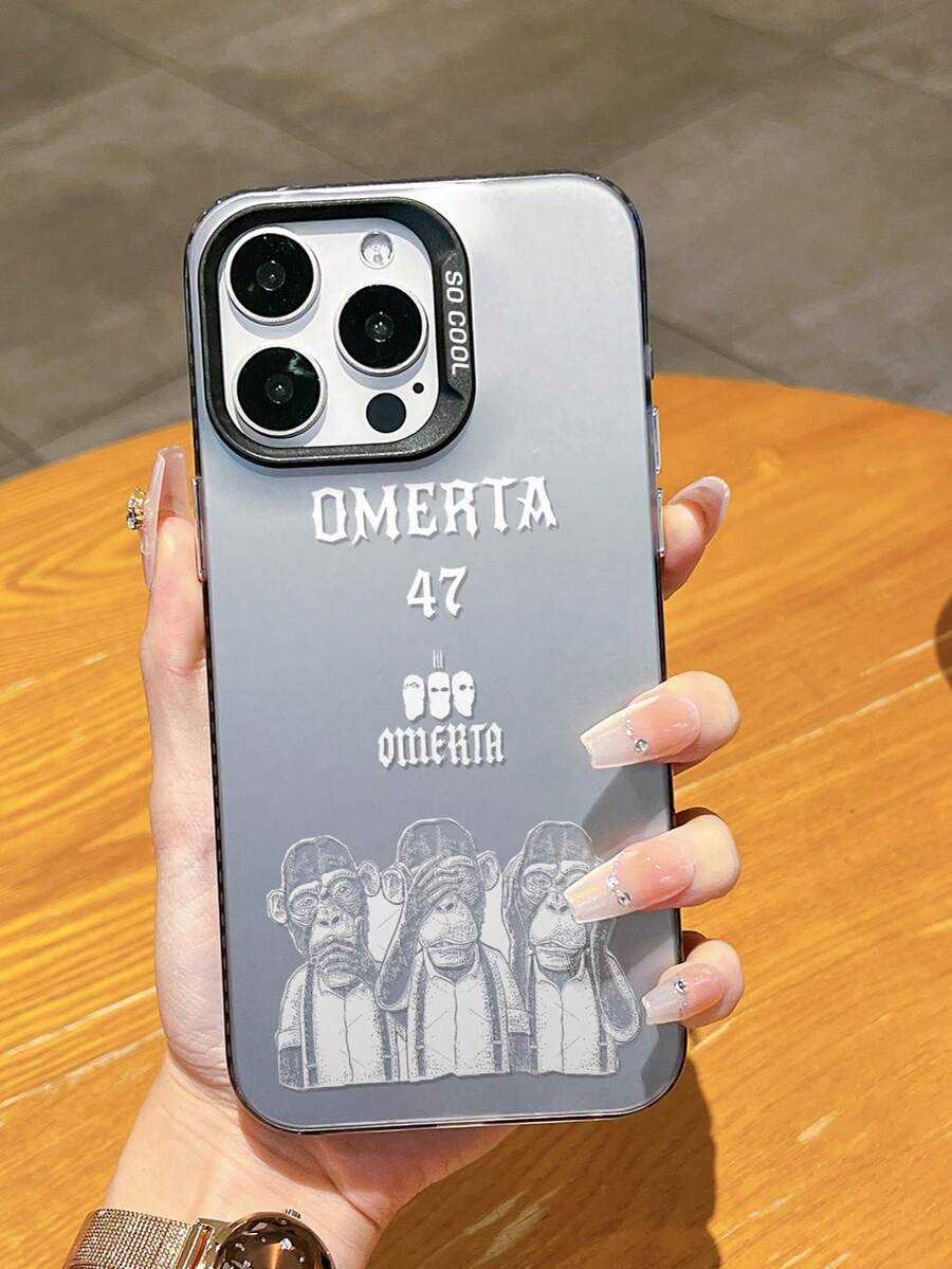 HANCAI Funda de teléfono con efecto plateado y mate antichoque con diseño de mono rapero para modelos de teléfonos 16, 15, 14, 13, 12, 11 y Pro Max
