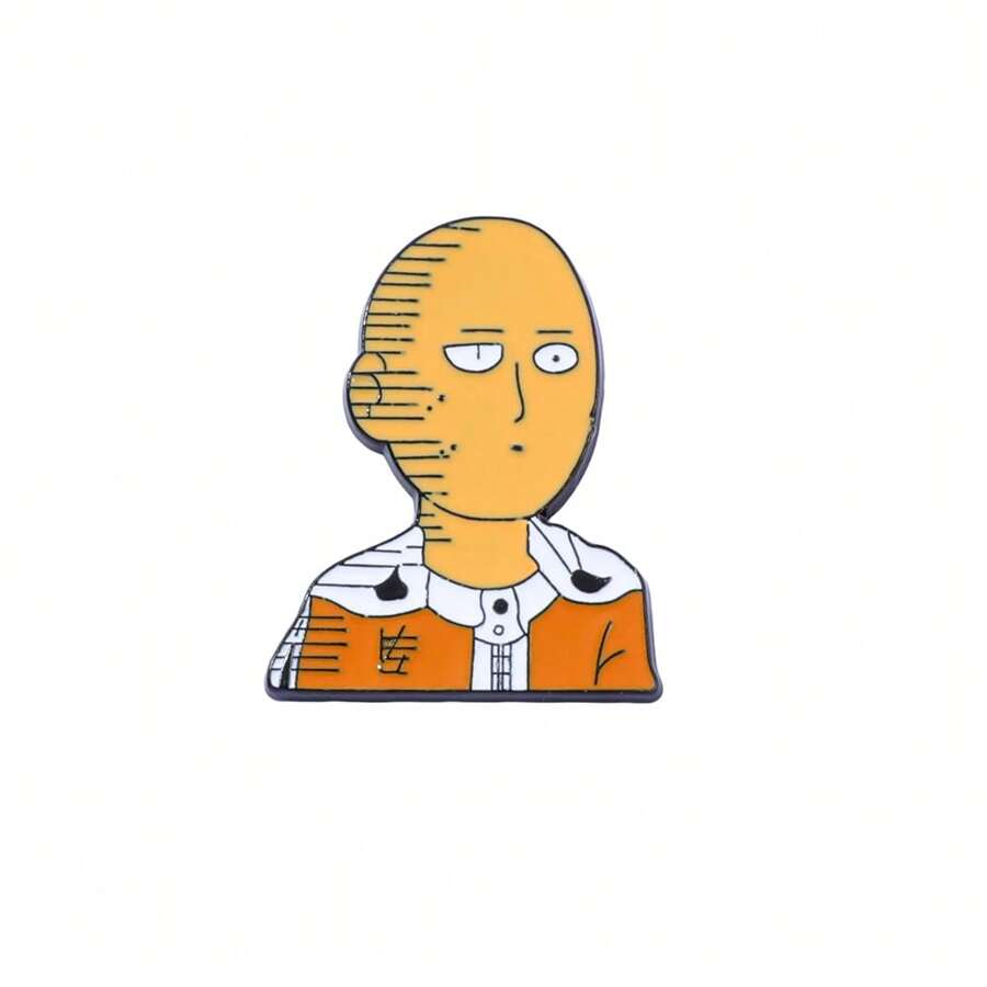 bandai 1 pieza Broche de metal con diseño de dibujo animado y esmalte de Saitama, pin de solapa, insignia, accesorio para ropa, mochila, regalo para amigos