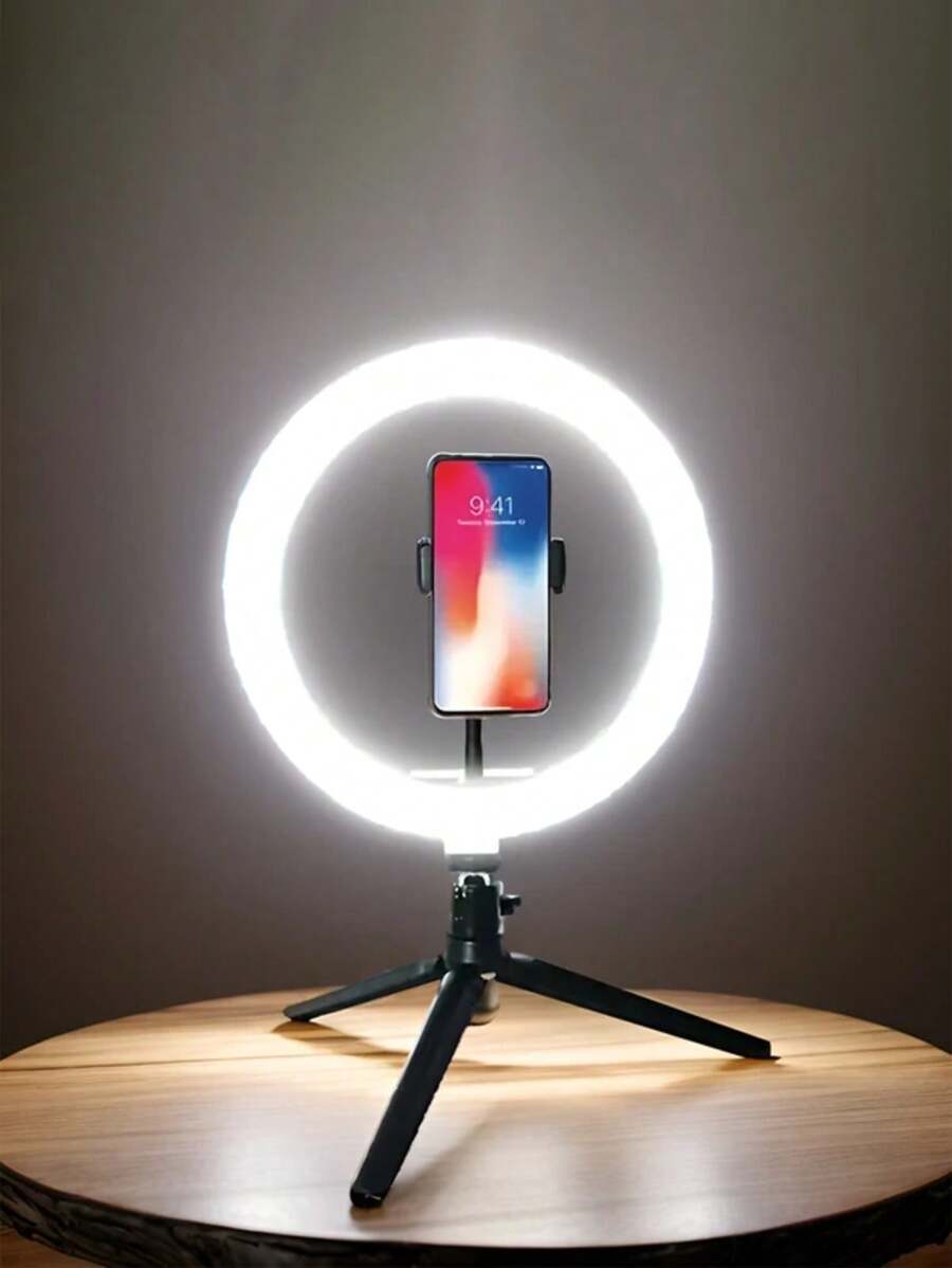 26 cm Anneau lumineux + Trépied Convient pour les selfies et la diffusion en direct, la photographie, lumière portable pour selfie et téléphone