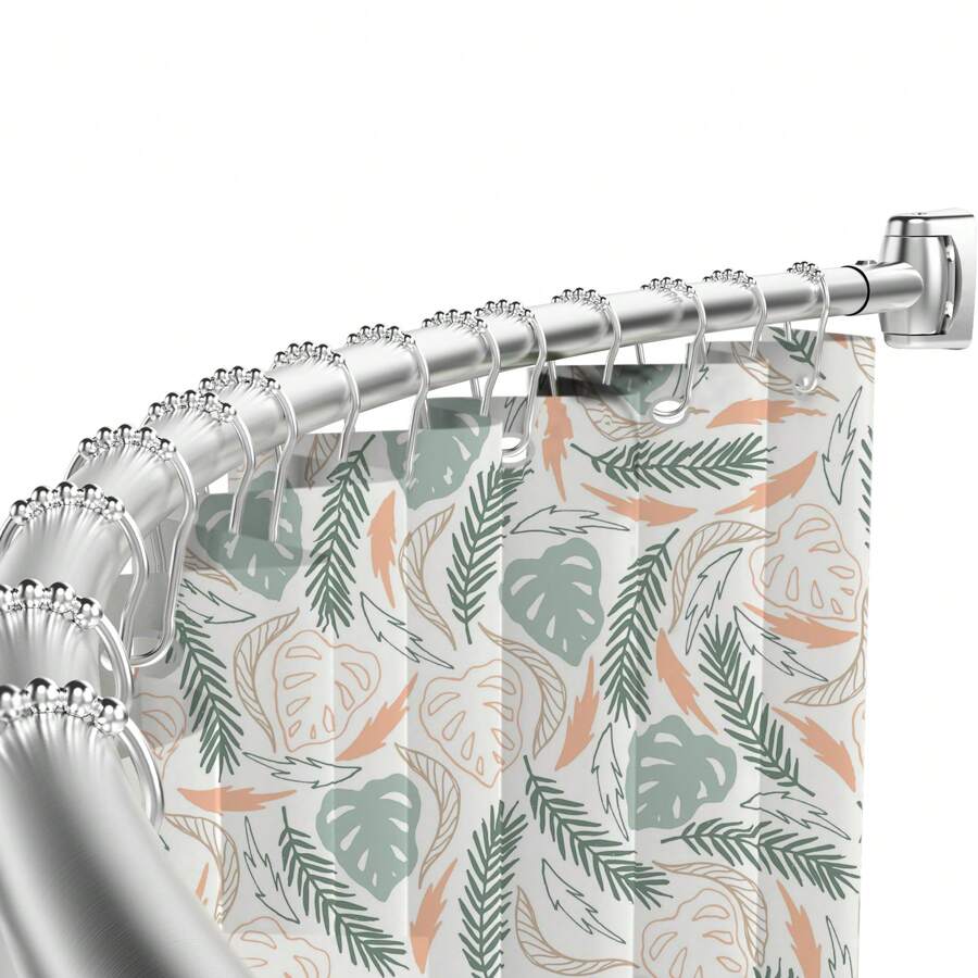 Barra de cortina de ducha curva de acero inoxidable DYHOME, soporte ajustable para cortina de ducha, requiere perforar agujeros para la instalación, adecuado para baños, cocinas y aseos. Decoración de otoño