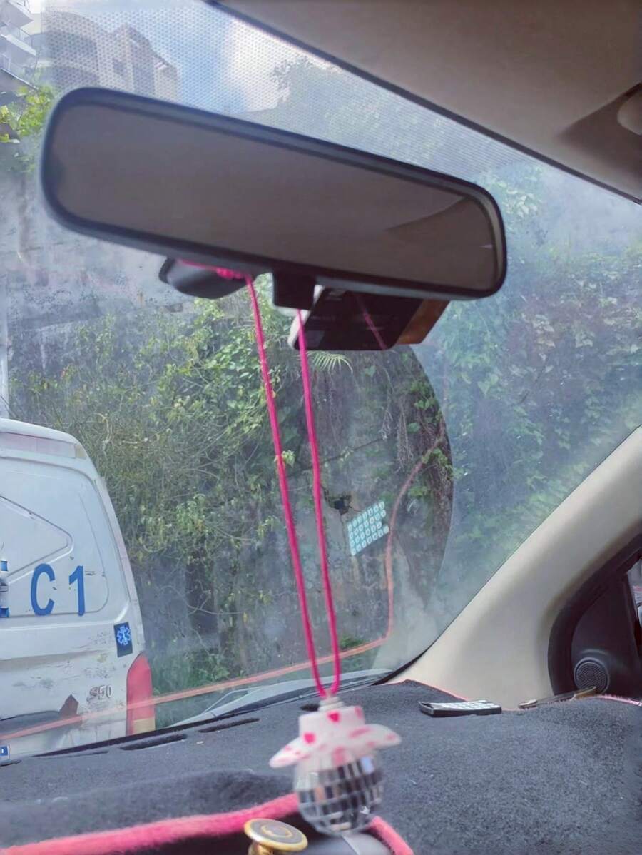 1 pezzo Decorazione a sfera da discoteca appesa allo specchietto retrovisore dell'auto