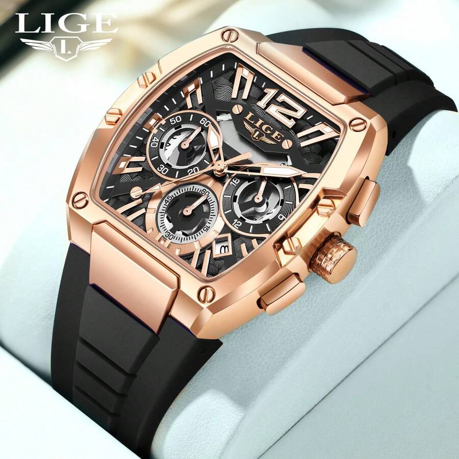 LIGE Relojes LIGE - Relojes cuadrados, de moda, casuales, de hombre, deportivos, regalos navideños, de fiesta, regalos de graduación