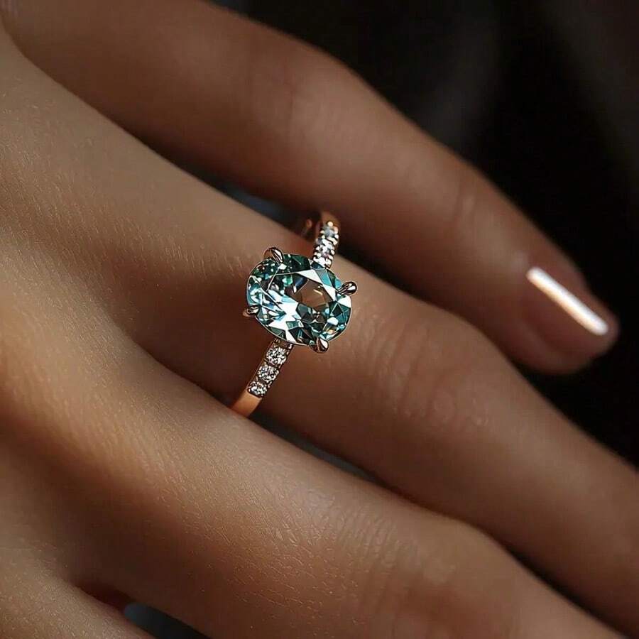 1 Stück luxuriöser funkelnder Verlobungsring für Damen, 14 Karat vergoldet mit eingebetteten synthetischen Zirkonias, Braut-/Ehering, geeignet für Bräute, unisex Schmuckstück in Luxusoptik