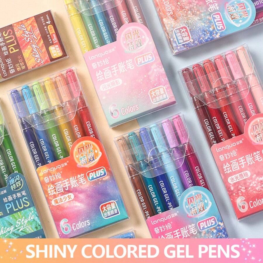 4/6 Stücke/Set Glitzer-Textmarker, leuchtende Farbstifte für Journaling, Scrapbooking, Malen, Zeichnen, Basteln, tolle Geschenkidee für Freunde und Familie, Schulmaterial, Schulanfang