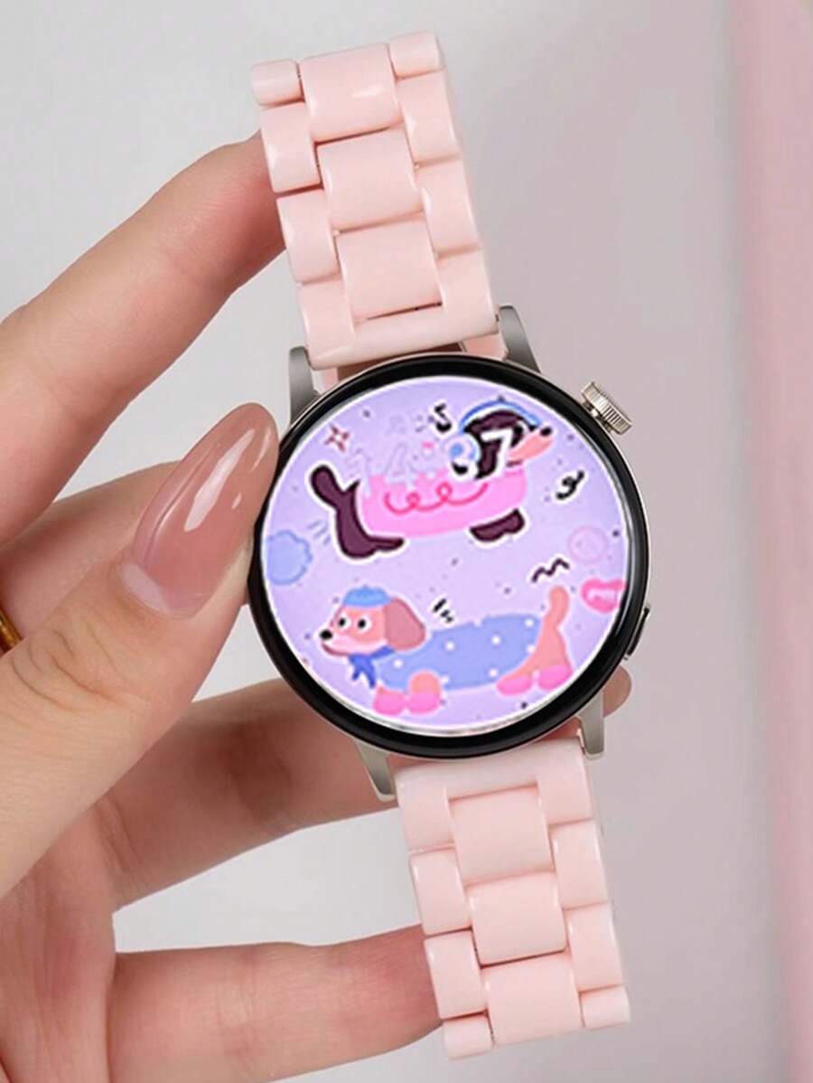 Cute Candy Colored Acrylic Strap For Galaxy Watch Band 7 6 5 4 5 Pro Woman Summer Rainbow Resin Bracelet For Watch 40 43 44 45 47mm Watchband 20mm 22mm