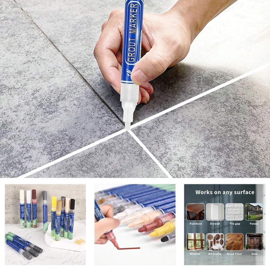 Tile Grout Pens White Waterproof Tile Marker Grout Pen Wall Seam Pen For Tiles Floor Bathroom Dntamination Seam Repair Tools
