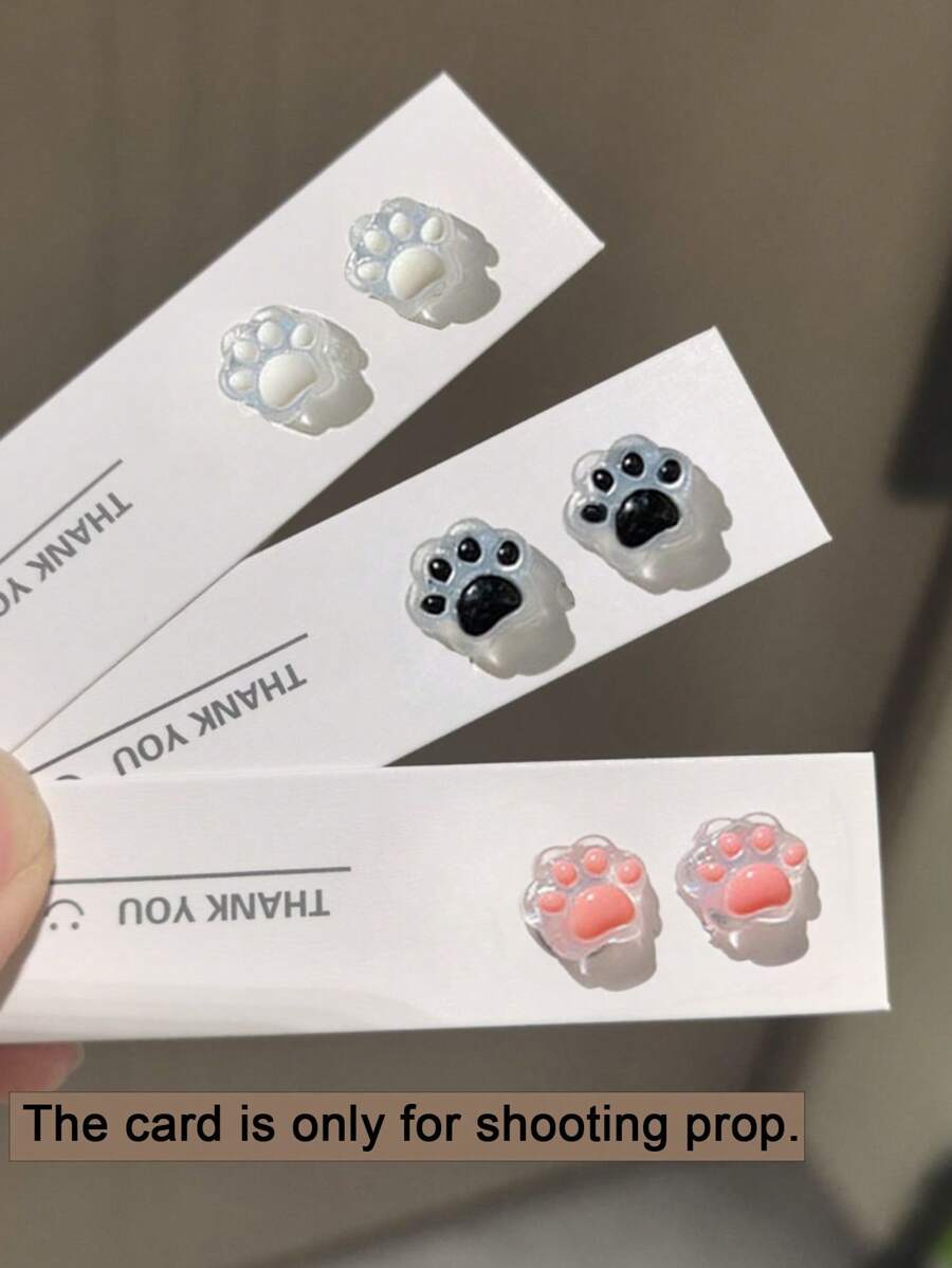 2 piezas Pinzas magnéticas para orejas con diseño de garra de gato, sin necesidad de perforación, adecuadas para estudiantes sin agujeros en las orejas