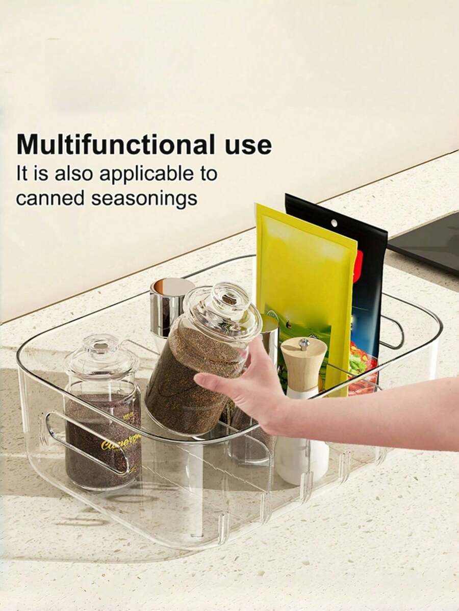 Removable Compartment Storage Box, Desktop Organizer Box, Household Living Room Kitchen Spice/Tea Bag Storage Basket, Divided Organizing Box, Multi-Purpose Storage Box, Suitable For Back To School, Dorms