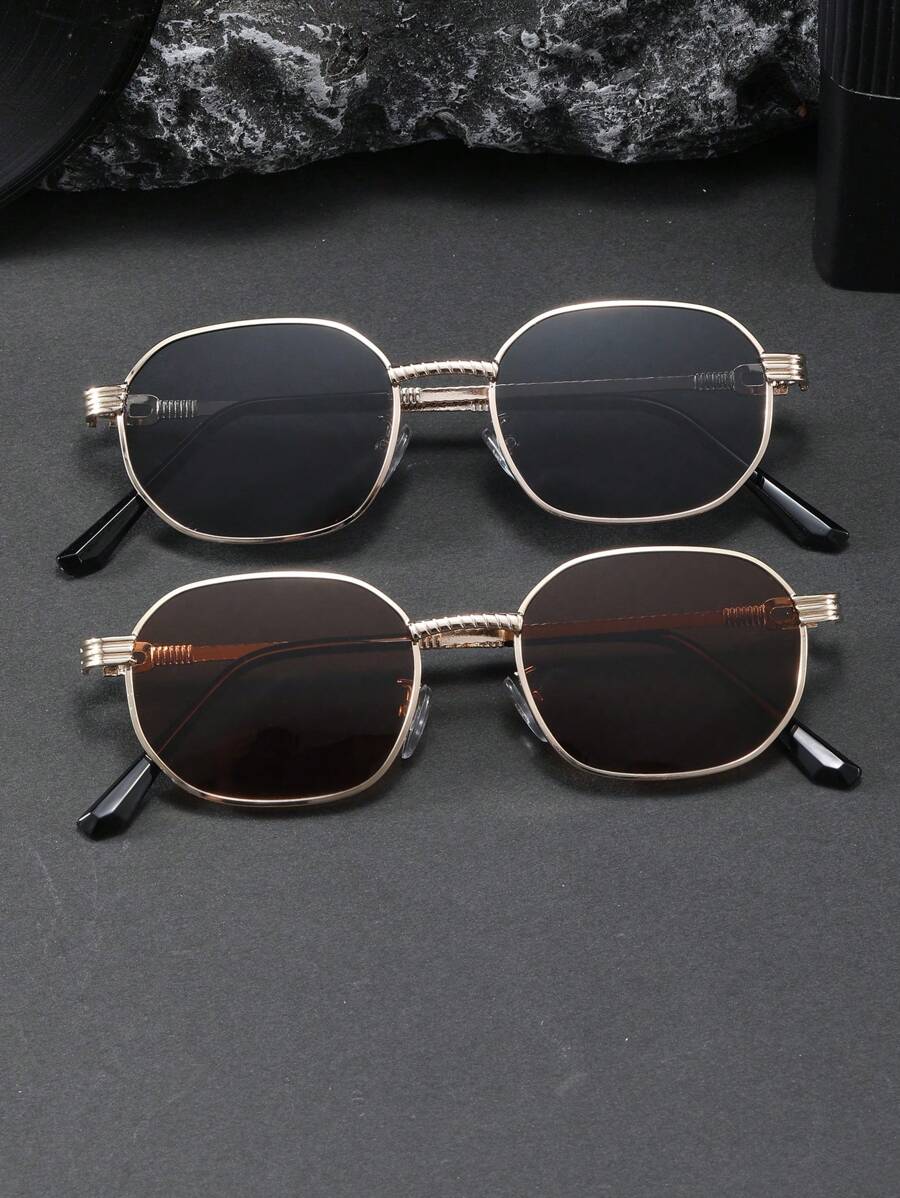 1 Pair Oval Metal Fashion Decorative Glasses For Teenagers