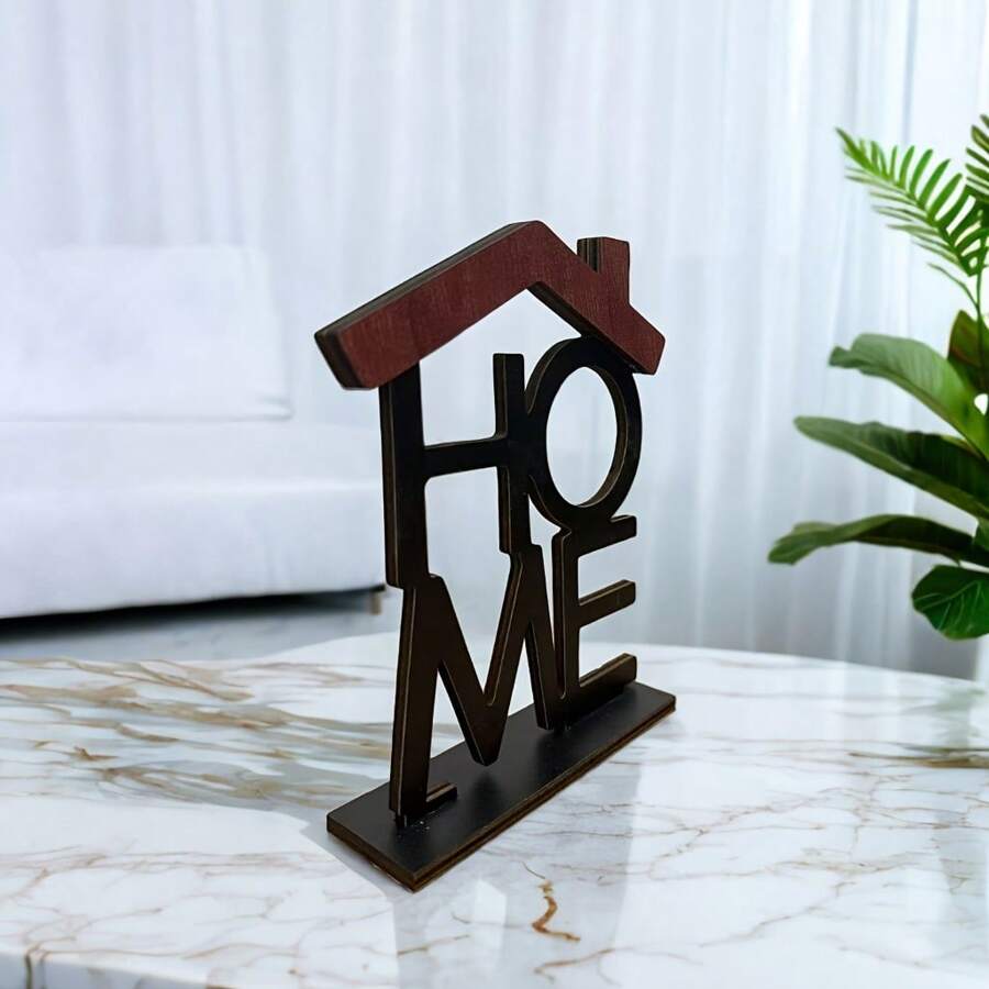 1 Stück modischer hölzerner Buchstabe "HOME" Dekoration - geeignet für Innen- und Außenbereich, ideales Geschenk für Zuhause und Büro, funktionale Wohnzimmer Akzente, perfekt für Heimdekoration, ideal für Valentinstag, Erntedankfest und tägliche Heimdekoration