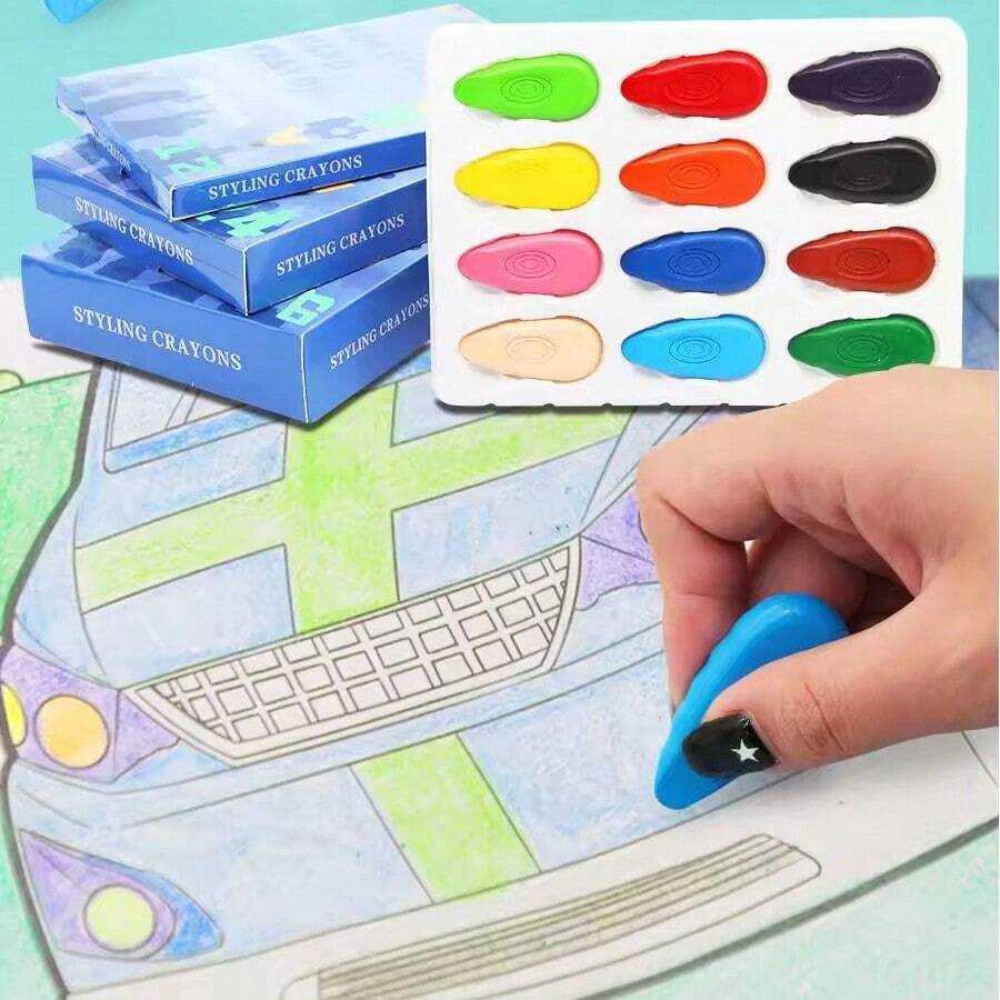 3D Dreidimensionale Wassertropfen Buntstifte, die die Hände nicht schmutzig machen, Kunststoffform Buntstifte, 12/24 Farben, Malwerkzeuge, Schulbedarf, Schulanfang