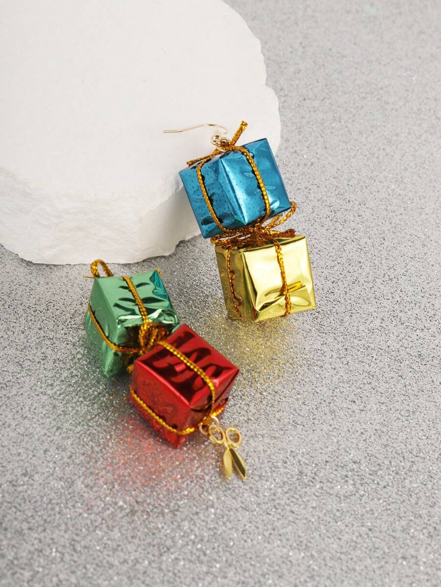 1 Pair Christmas Gift Earrings, Unique Holiday Decorative Earrings Suitable For Men & Women, Party Perfect Gift For Friends