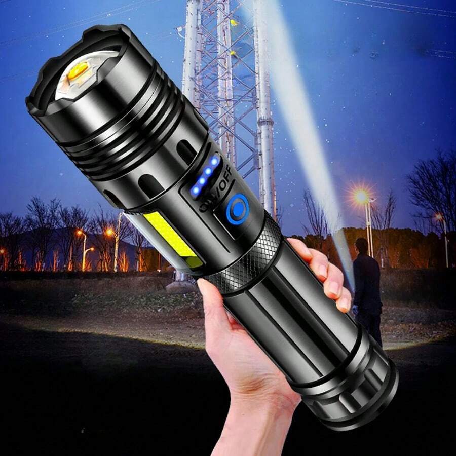 1PC Super XHP70 Powerful LED Flashlight XHP90 High Power Torch Light Rechargeable Tactical Flashlight USB Camping Lamp