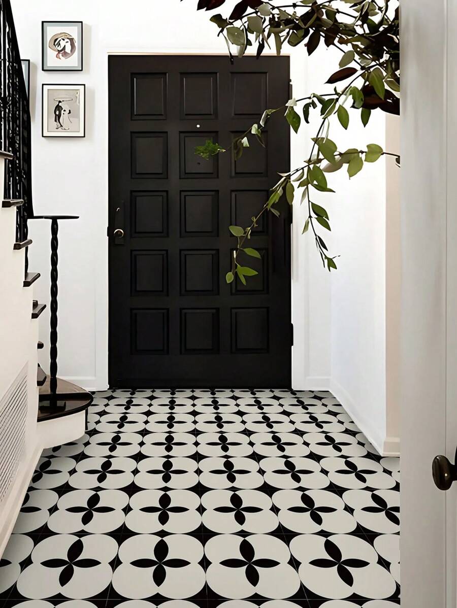 6 PCS Vinyl Floor Tiles, Removable And Waterproof Flooring Tiles For Renters, Stick On Floor Tiles For Bathroom