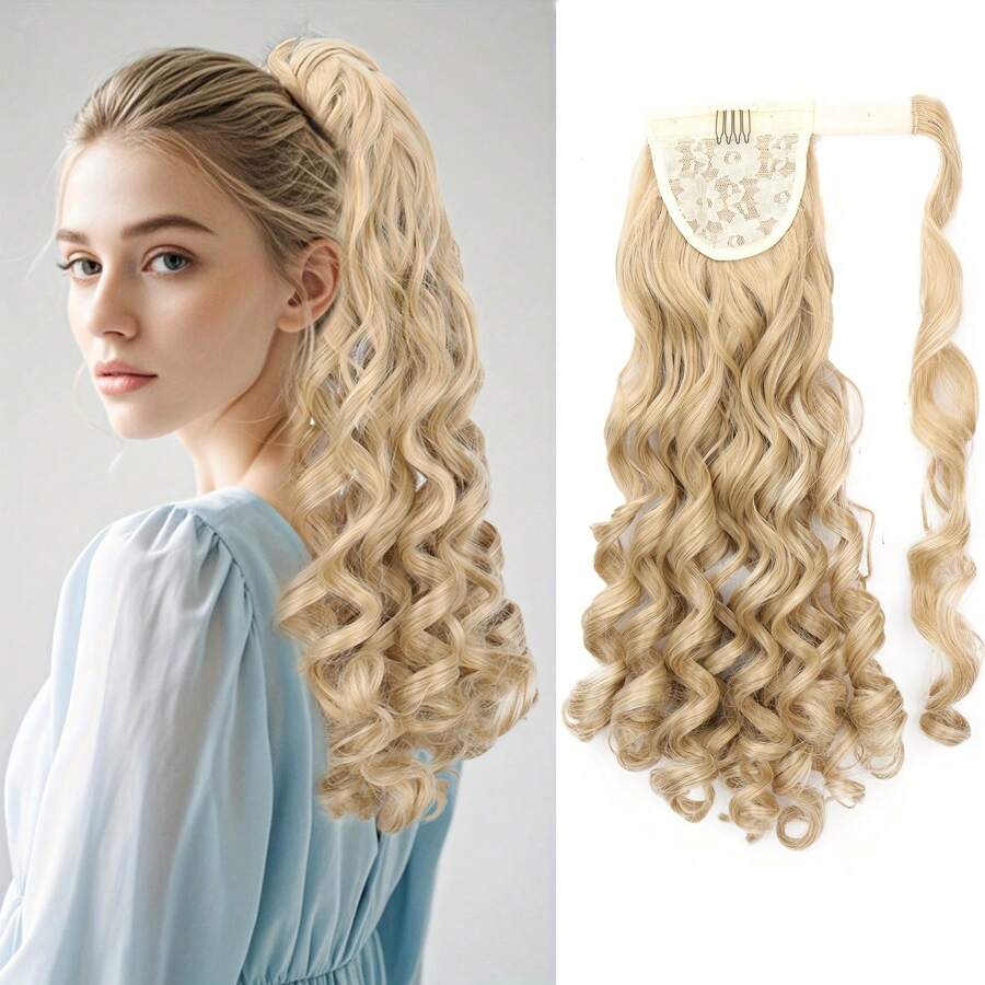 Retro Curly Hair Ponytail Wig, Fashionable Ponytail Wig, Synthetic High Heat Resistant Material Suitable For Daily Wear To Increase Hair Volume, Suitable For Holiday Carnival Wear, Halloween
