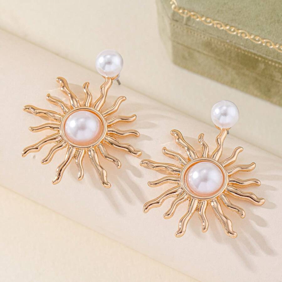 1 Pair/Set Retro Design Elegant Sun Ladies Earrings, Suitable For Summer, Beach, Party, Wedding, Daily Wear, Festival, Valentine's Day, Mother's Day, Gift