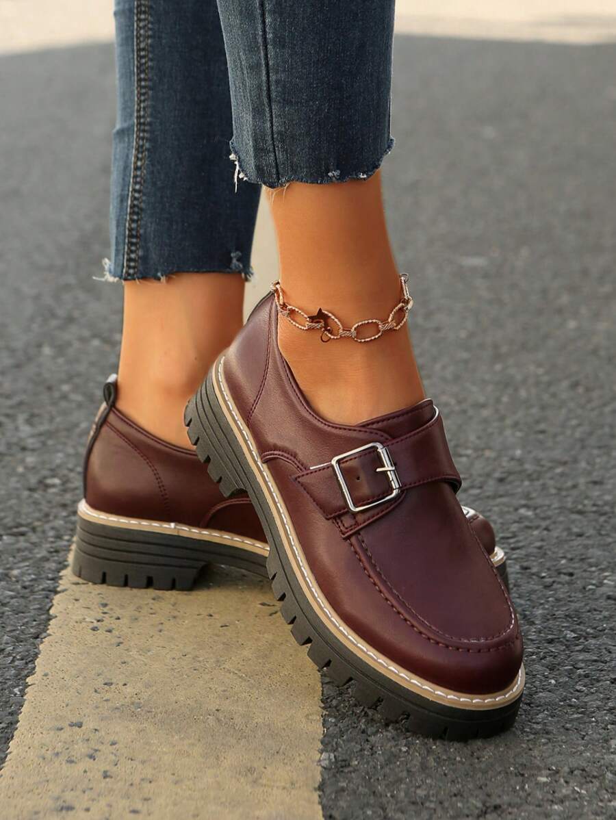 Mocassins polyvalents de mode pour femmes avec plateforme et semelle épaisse