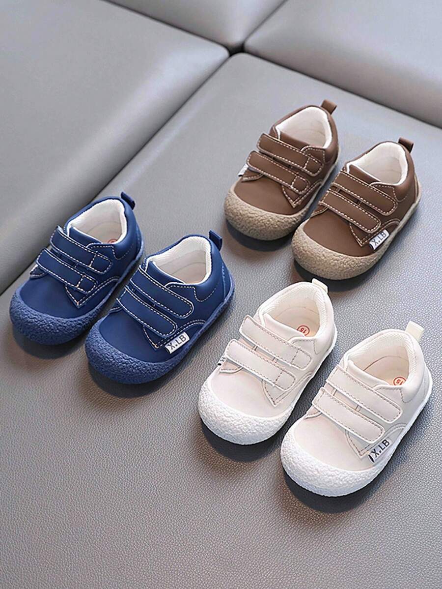 Neue süße Mode Leder wasserdichte weiche Sohle rutschfeste Baby Sport Lässig Schuhe für Frühling/Herbst, geeignet für 6 Monate - 3 Jahre Mädchen Innen- und Außenbekleidung, Klettverschluss Design bequeme Wanderschuhe